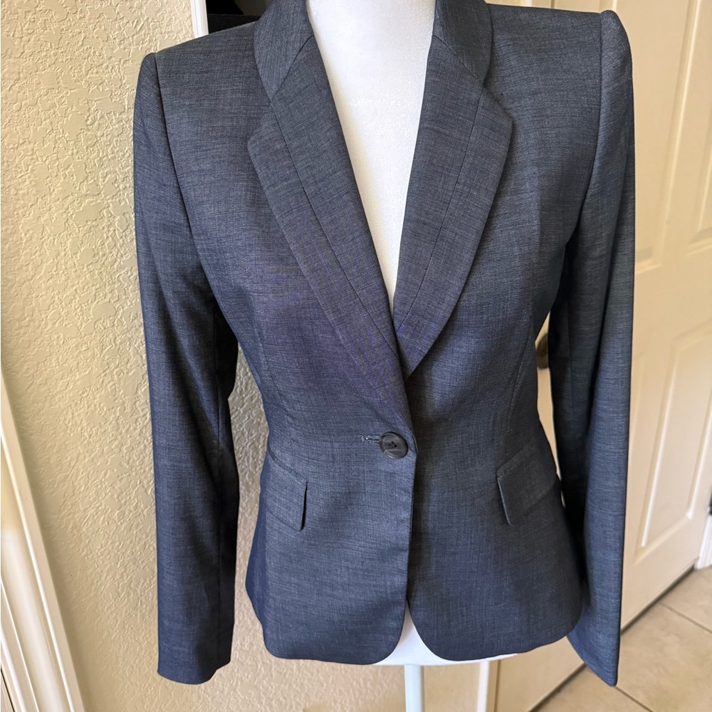 Antonio Melanie Women's Gray Tailored Single-Button Blazer